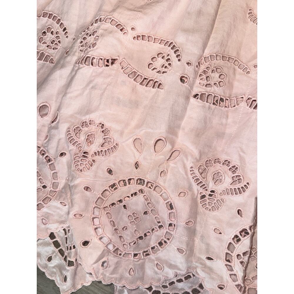 Future Collective Women’s 1X Pink Eyelet Embroidered Midi Dress Sleeveless NWT - Picture 3 of 6